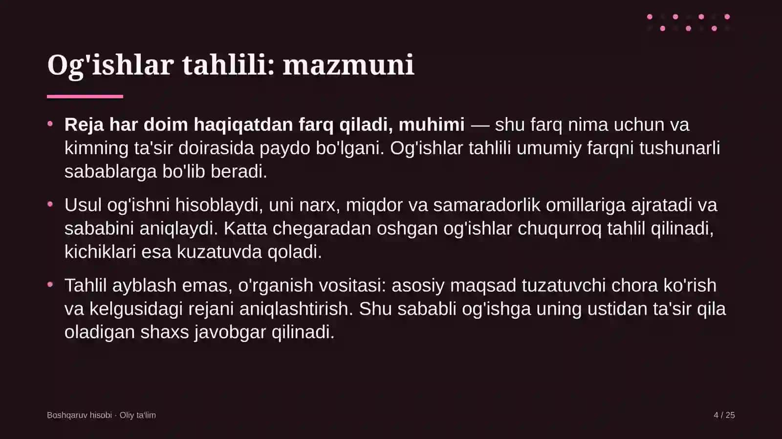 polizchilikda og'ishlar tahlilini o'tkazish 5412 4