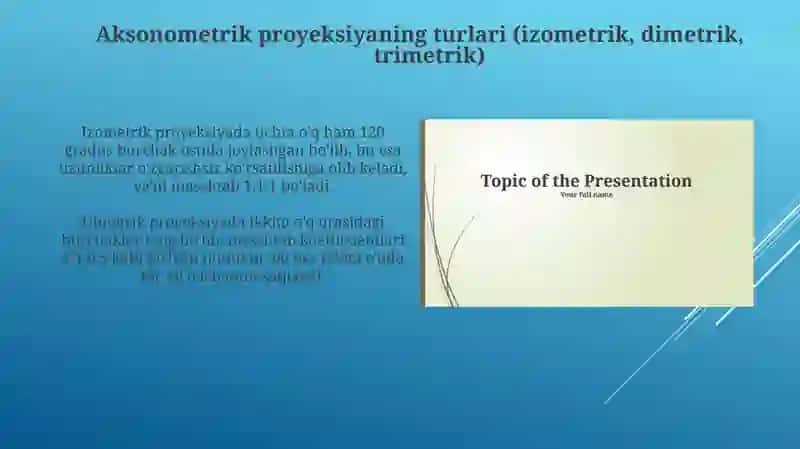 Aksonometrik proyeksiyalash 4