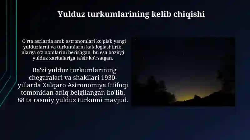 Yulduz va yulduz turkumlari 4