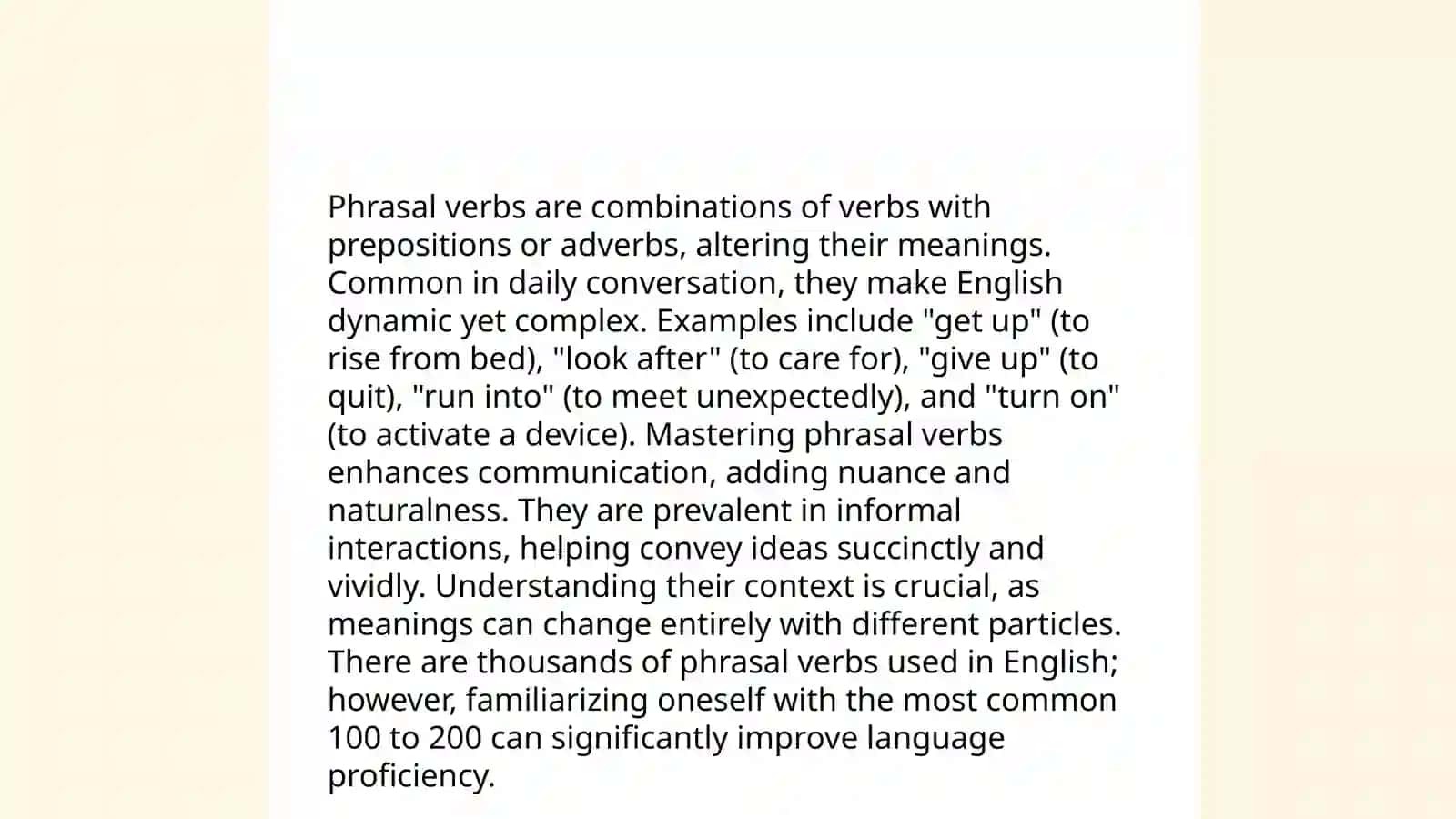 Phrasal verbs 4