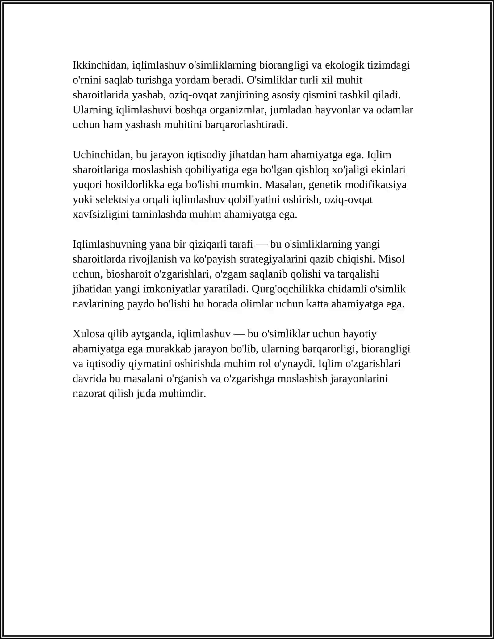 FLORAMIZNI BOYITISHDA O'SIMLIKLARNI IQLIMLASHTIRISHNING AHAMIYATI (QORAQALPOG'ISTON RESPUBLIKASI MISOLIDA) 4