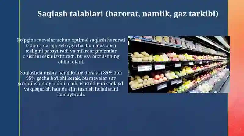 Mevalarni doimiy omborlarda saqlash 4
