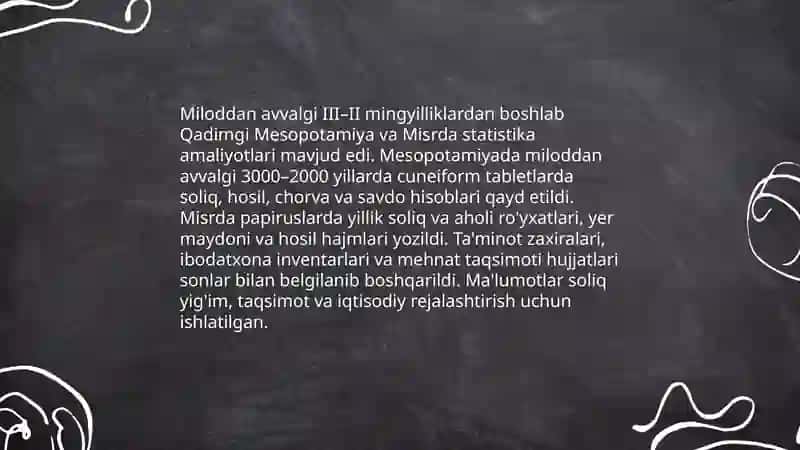 Statistikaning rivojlanish tarixi 4