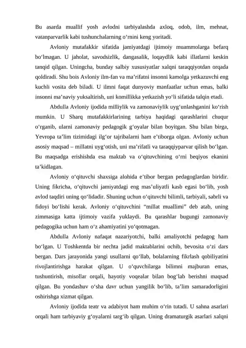 Abdulla Avloniyning komil inson haqidagi qarashlari 4