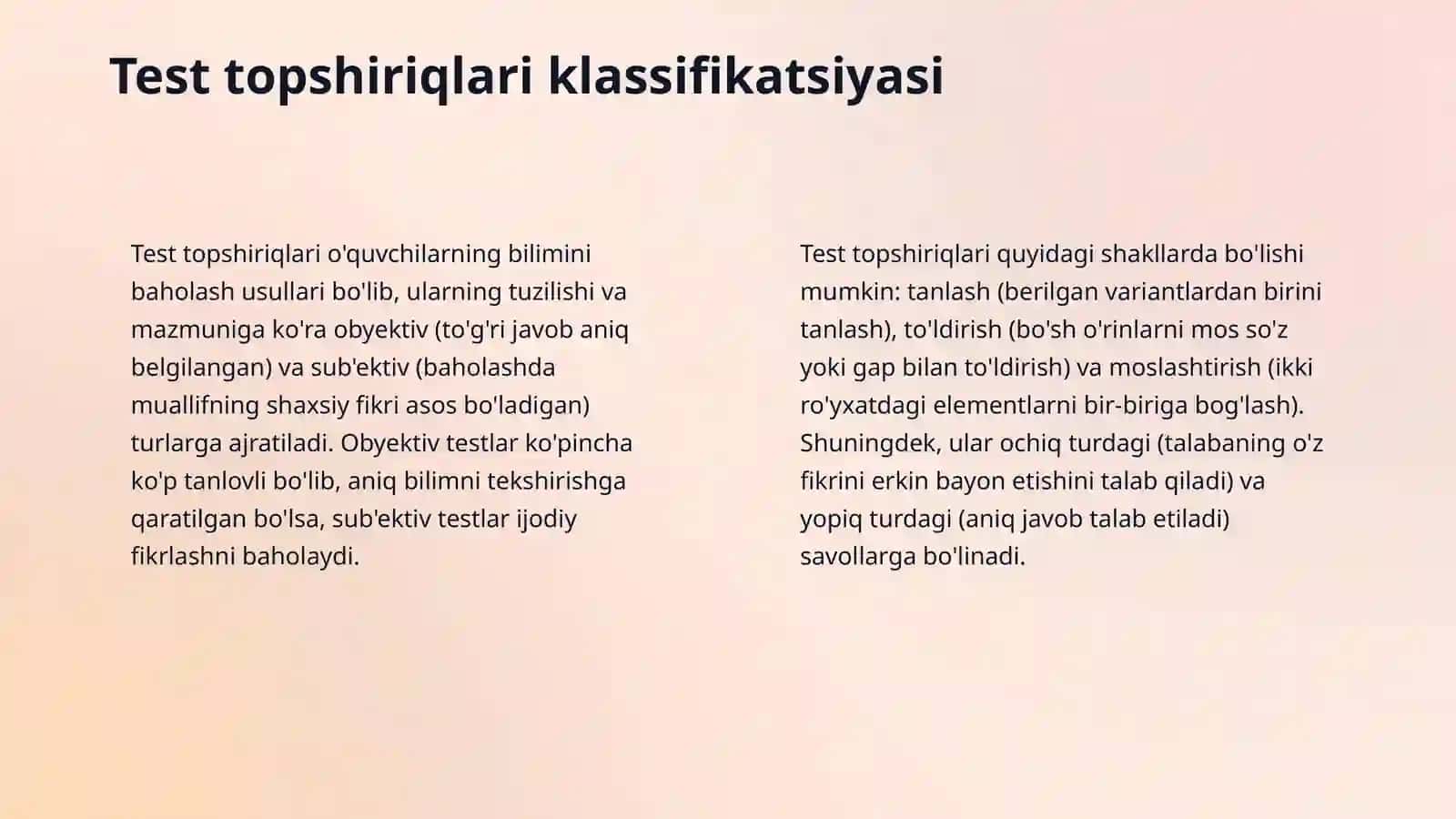 Uslubyatga doir test topshiriqlarini bajarish 4