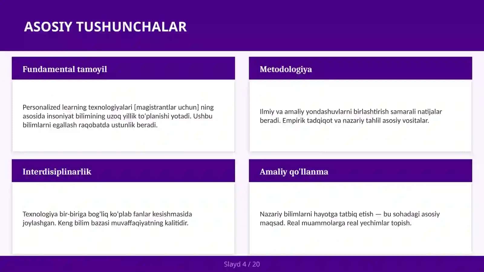 Personalized learning texnologiyalari [magistrantlar uchun] 4
