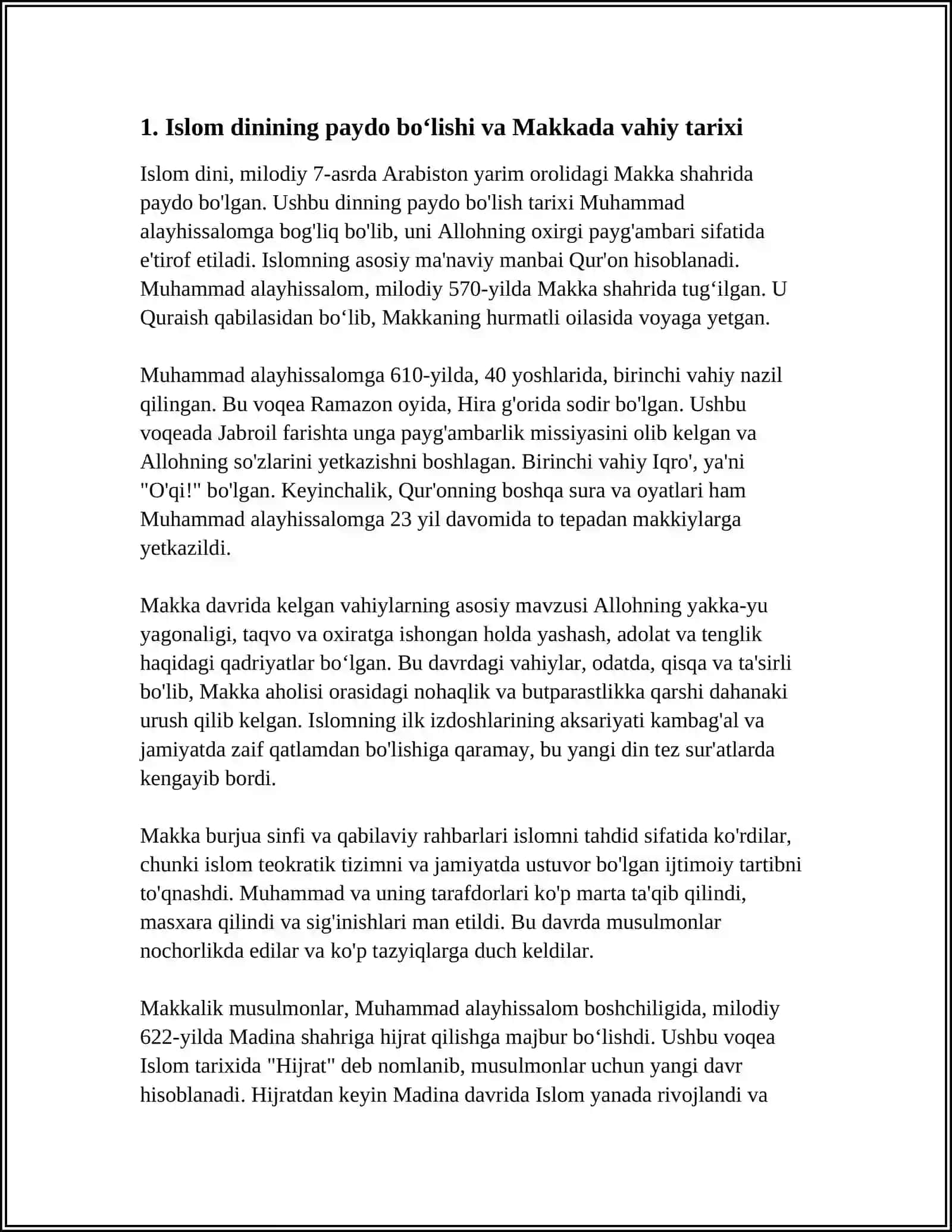ISLOM DINII TARIXI HAQIDA MA’LUMOT 4