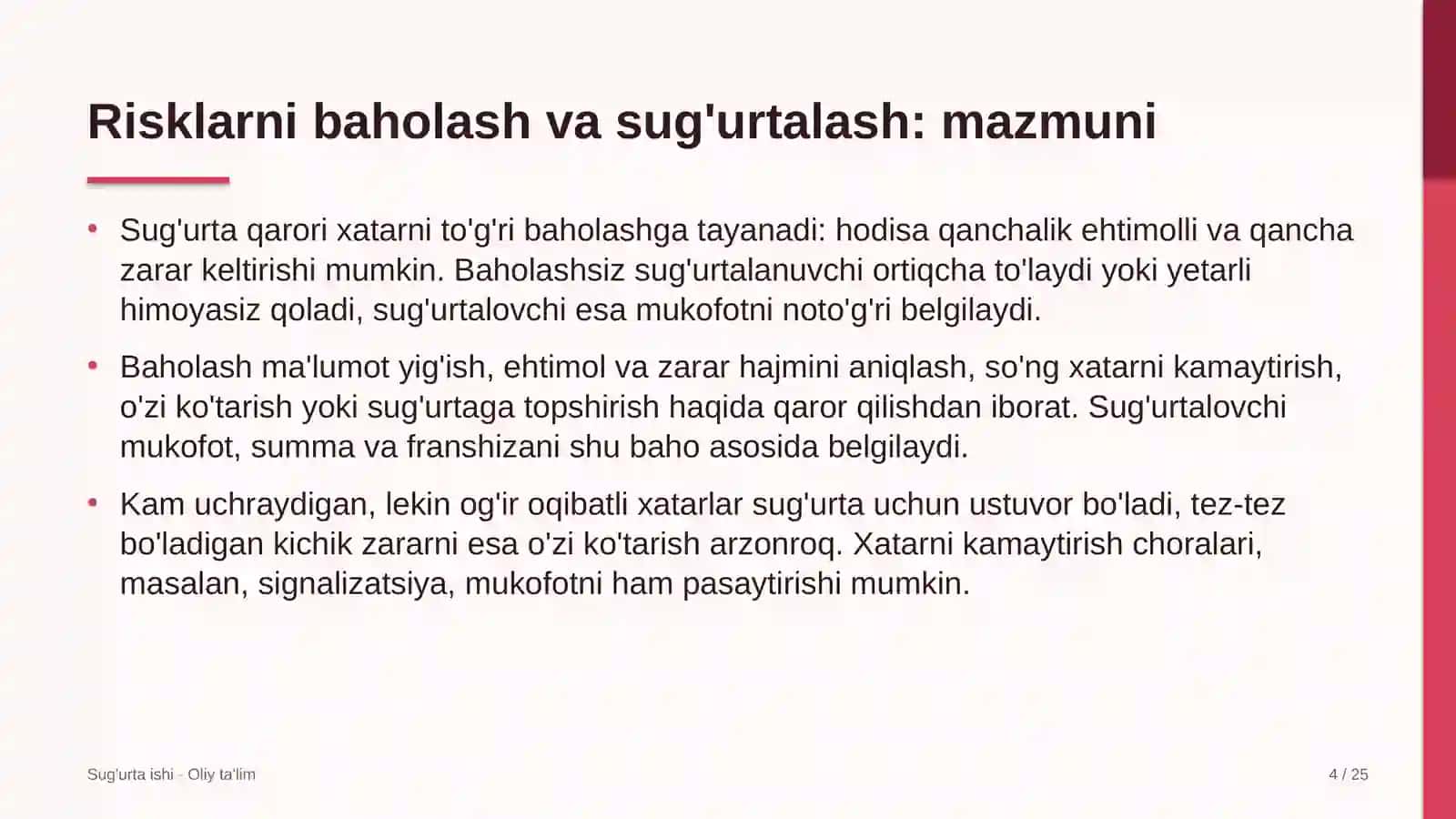 sug'orma dehqonchilikda risklarni baholash va sug'urtalash 5426 4