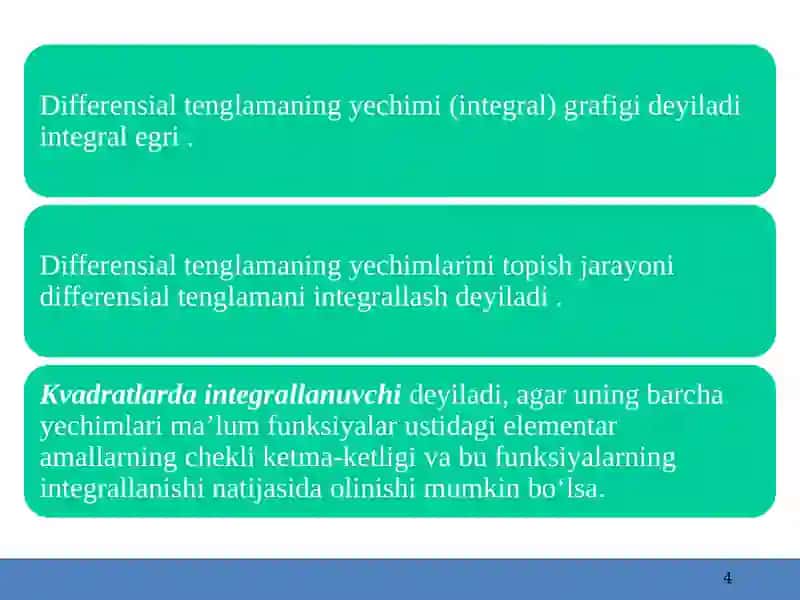 Oddiy differensial tenglama (ODE) 4