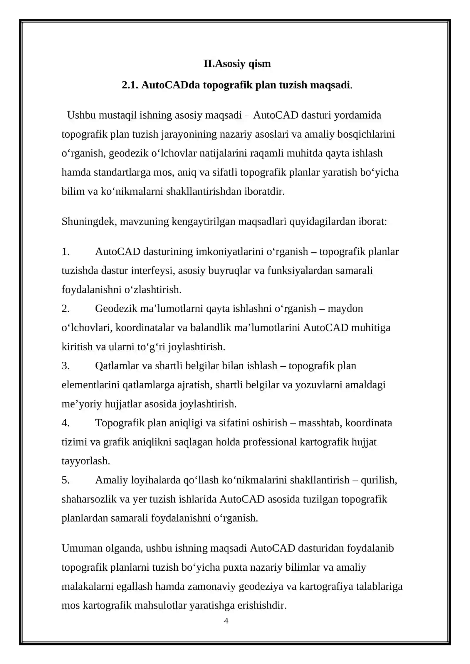 AutoCADda topografik plan tuzish 4