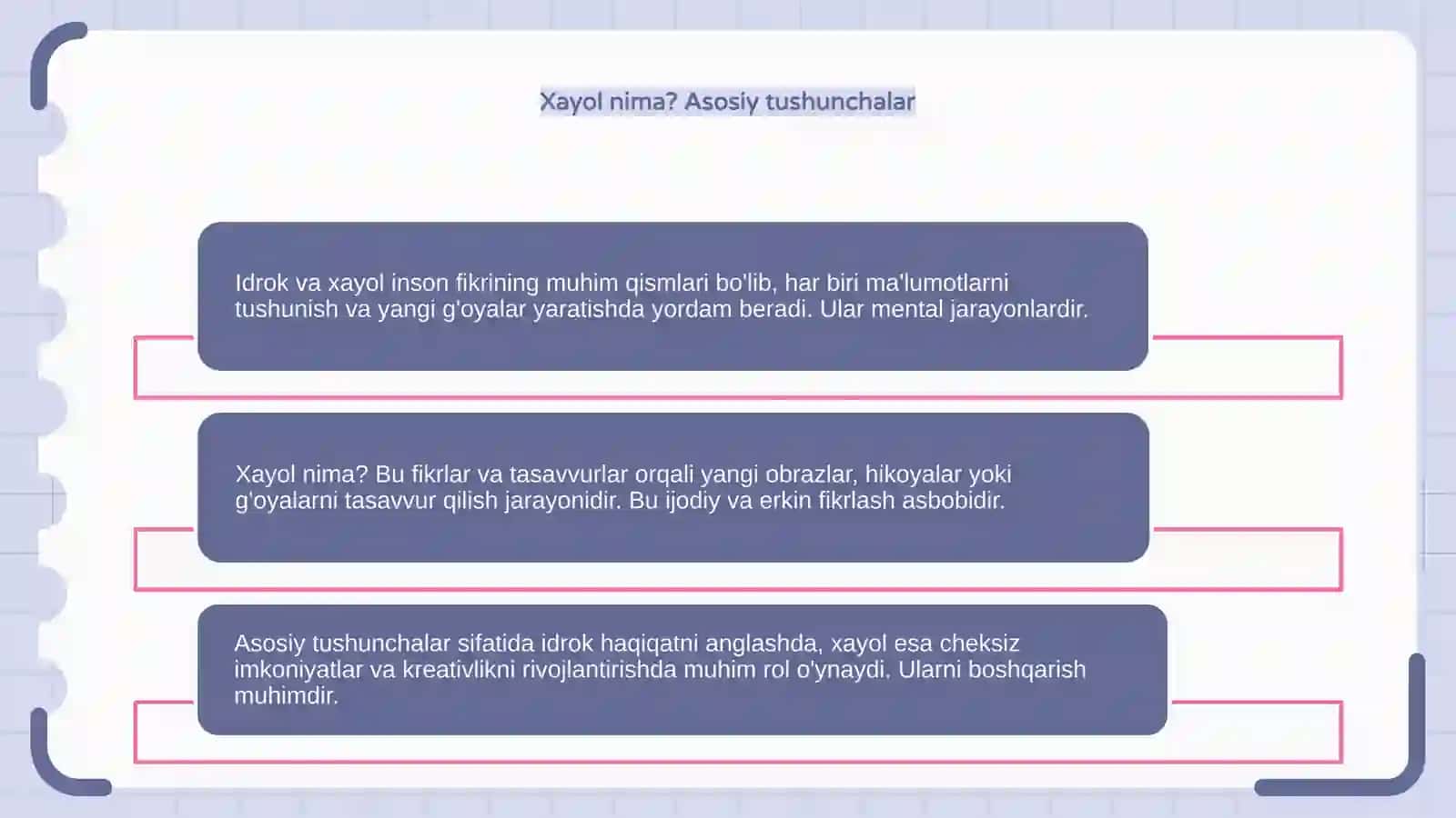 Idrok va xayol haqida 4