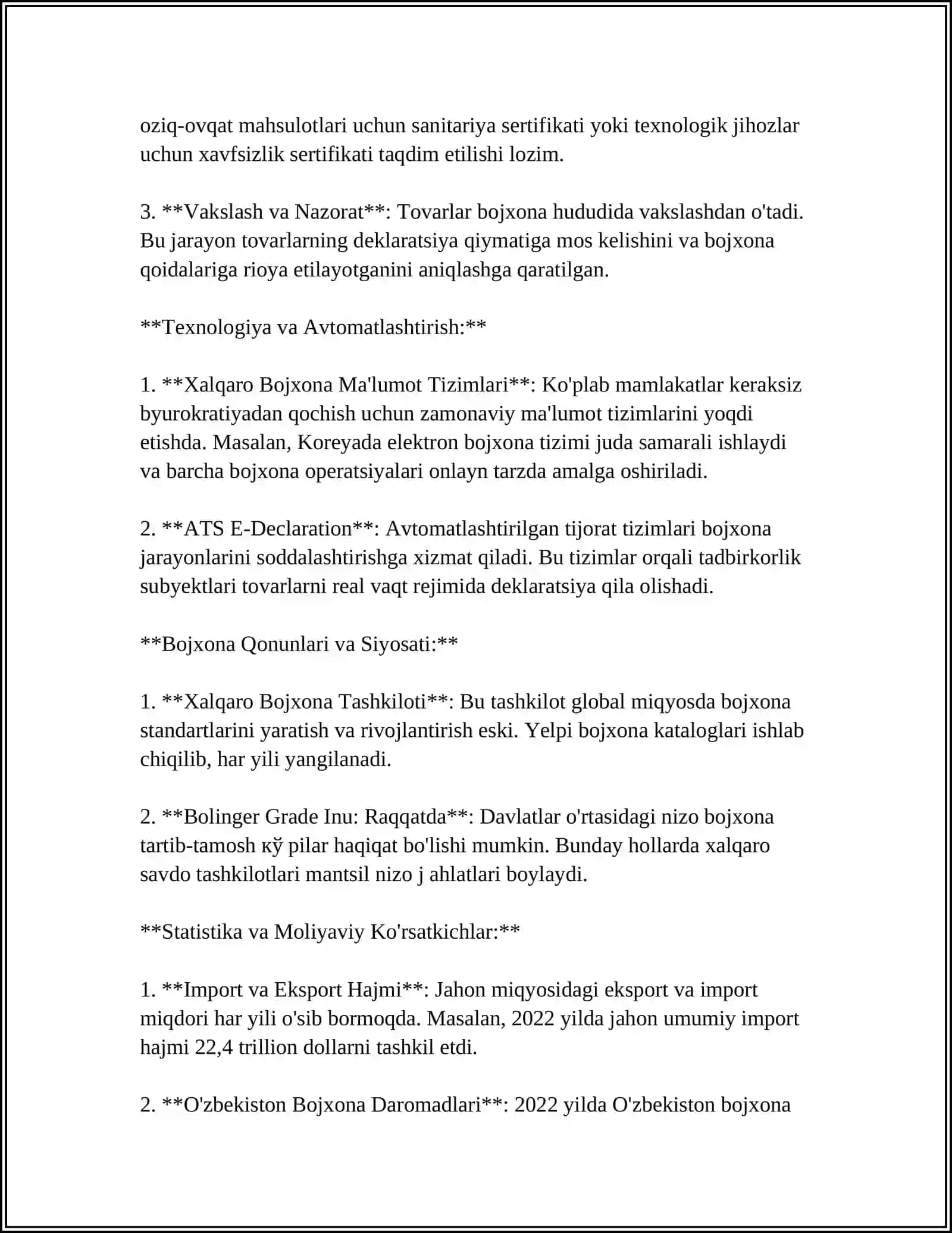 MUSTAQIL ISH Mavzu: XALQARO SAVDO 4