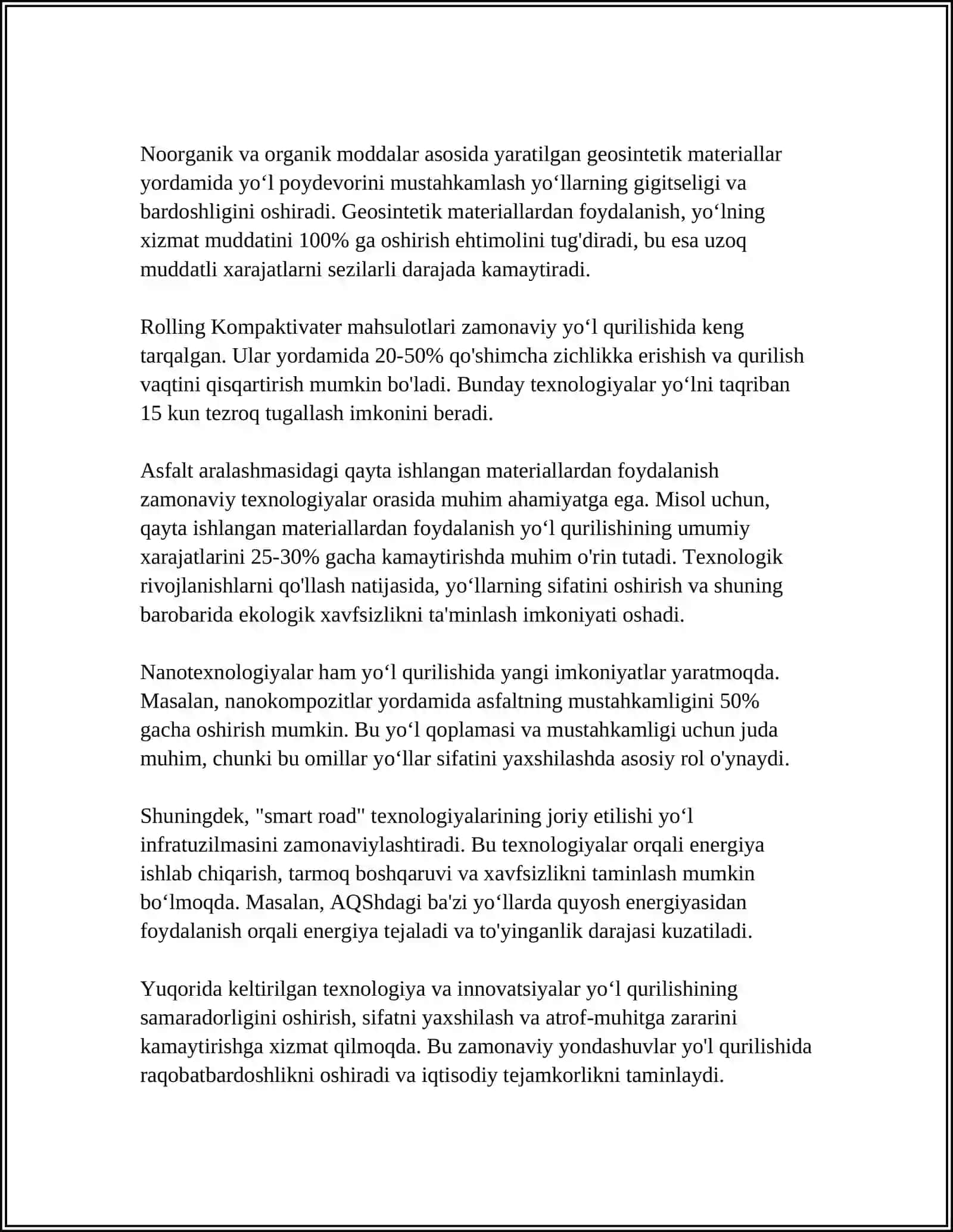 RESPUBLIKAMIZDA YOʻLLARNI LOYIHALASH USLABLARINI RIVOJLANTIRISHI 4