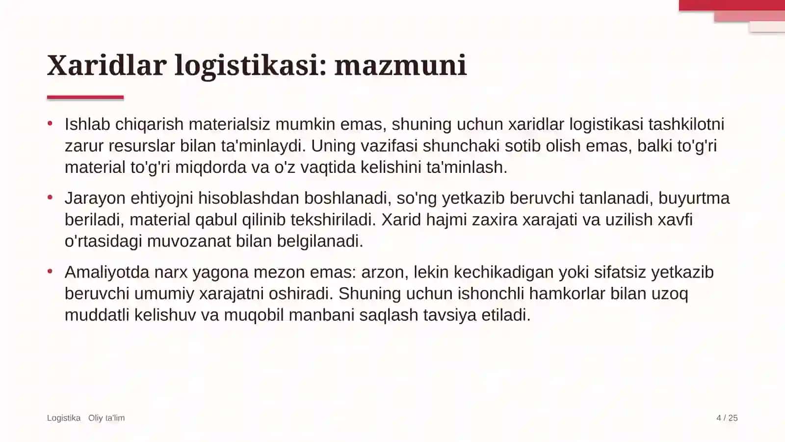 energetika ta'mirlash korxonalarida xaridlar logistikasi 4915 4
