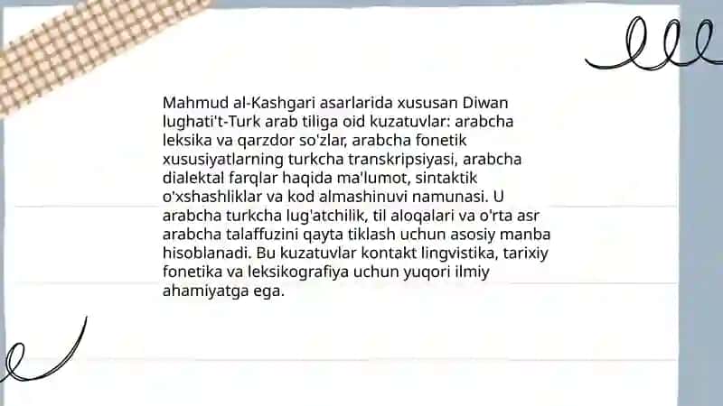 Oʻrta asrlarda Arab va Oʻrta Osiyo tilshunosligi 4