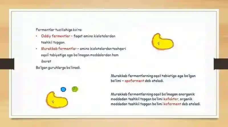 BIOLOGIK FAOL KOMPLEKS BIRIKMALARI. ( Fermentlari ) 4