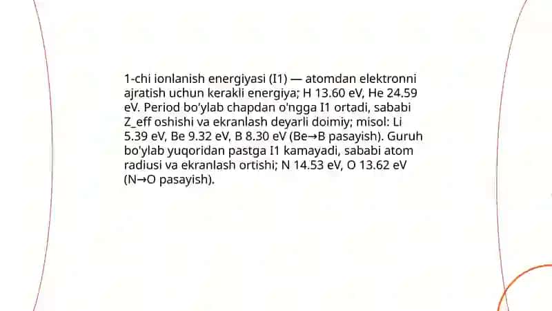 Elementlarning davriy oʻzgaruvchan hossalari 4
