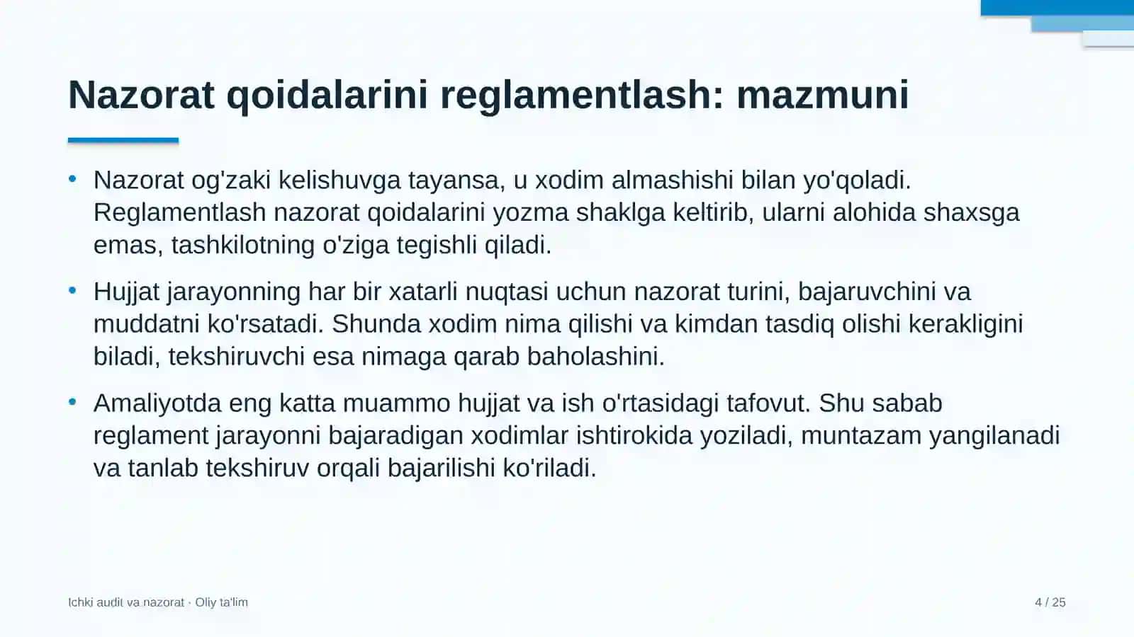 malaka oshirish markazlarida nazorat qoidalarini reglamentlash 2396 4