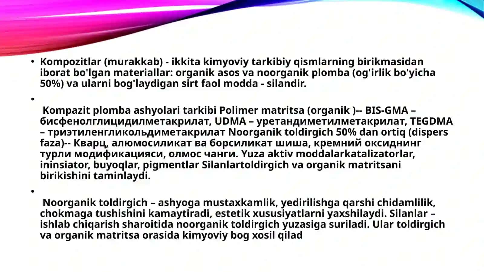 To’ldirgichli polimer plomba ashyolarining tasnifi 4