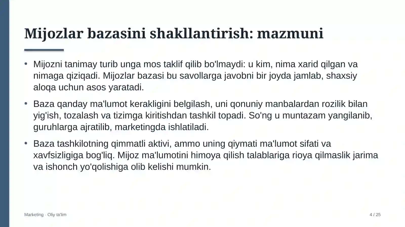 Elektr transportida mijozlar bazasini shakllantirish 4
