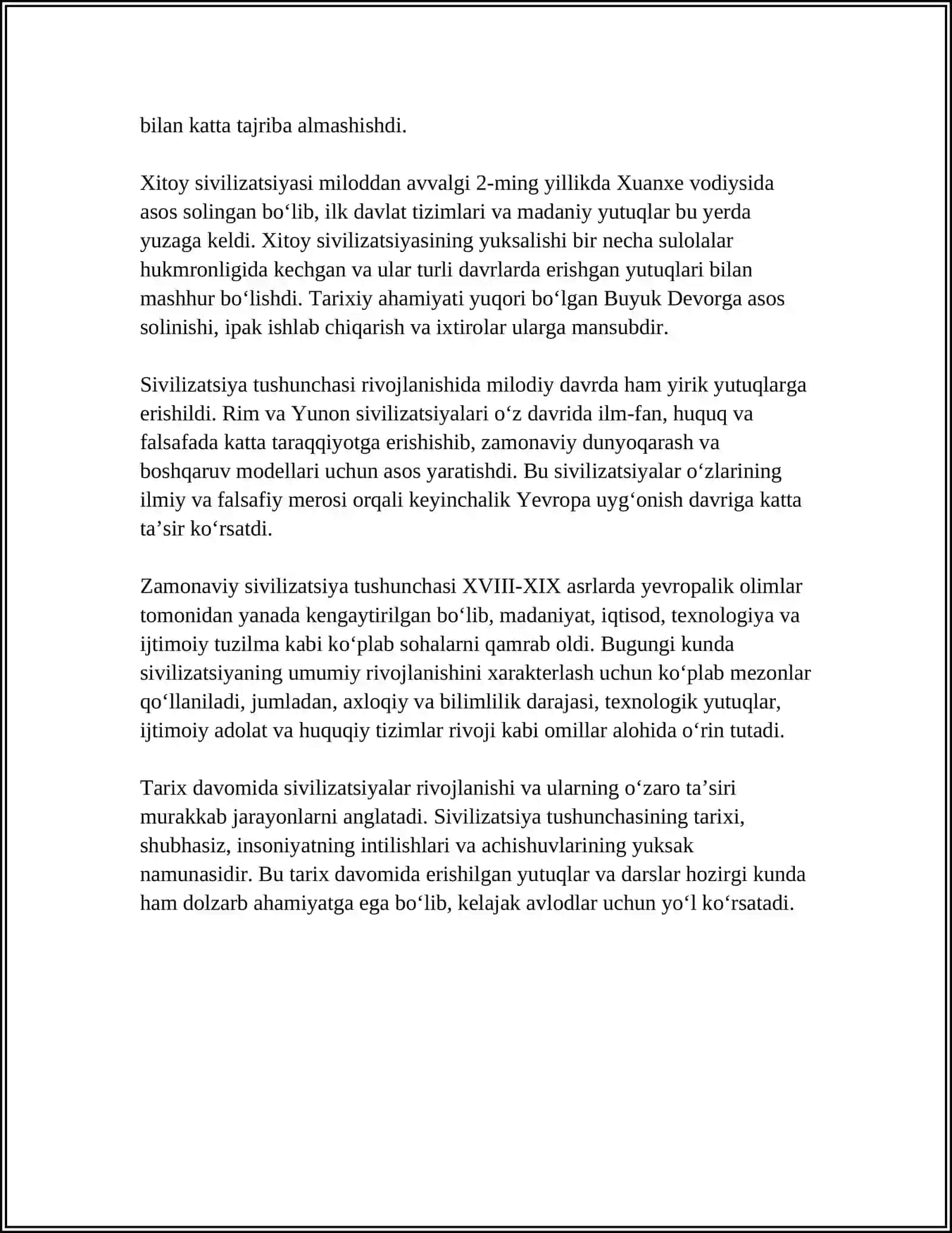 Sivilizatsiya Tushunchasi 4