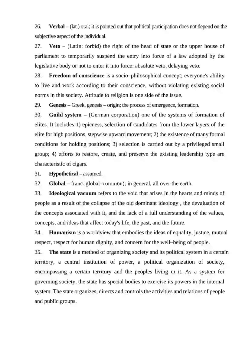 Political glossary 4