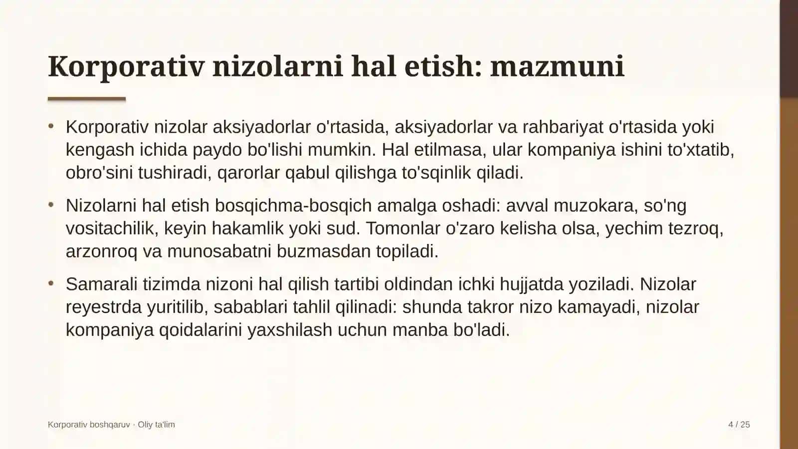 Konserva zavodlarida korporativ nizolarni hal etish 4