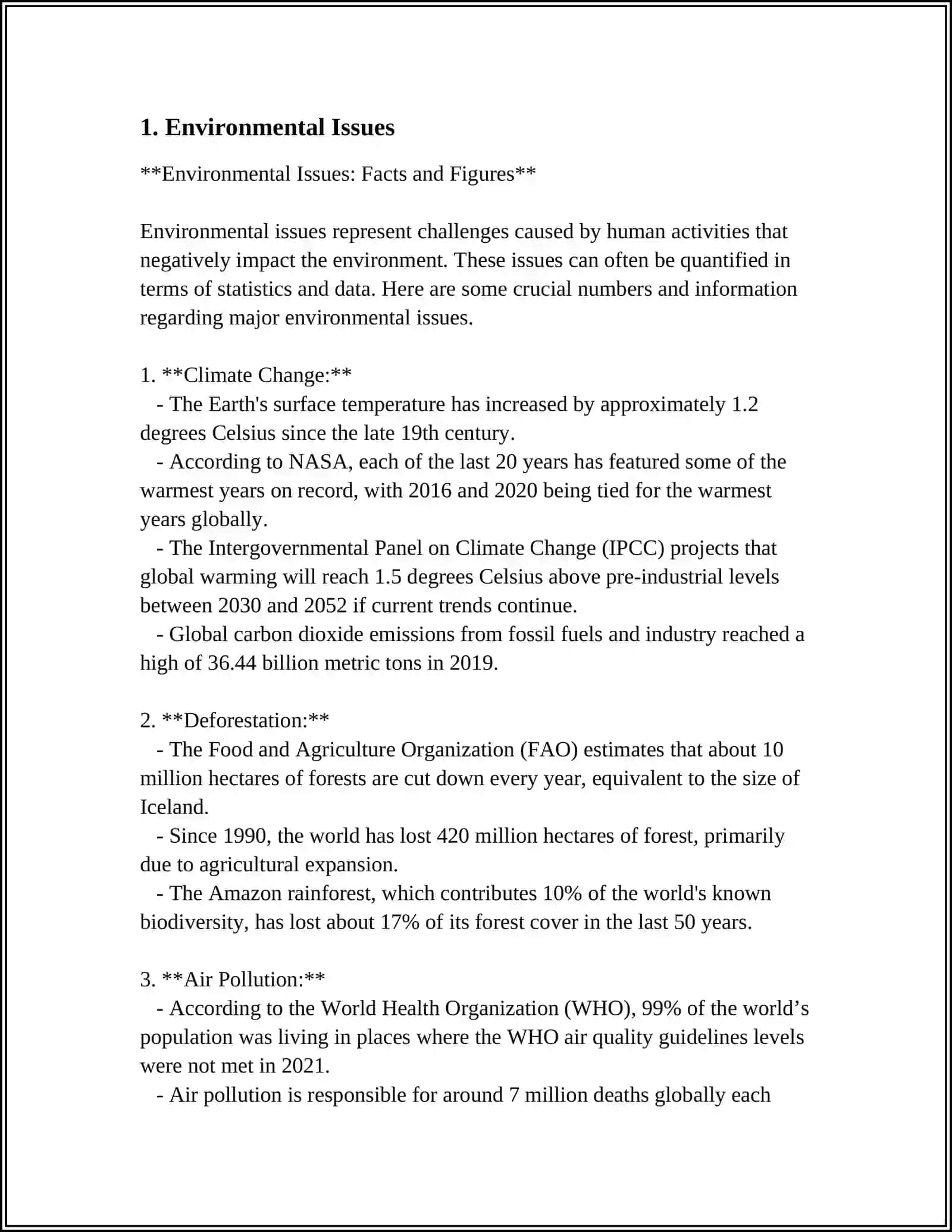 Environmental Issues: Facts and Figures 4