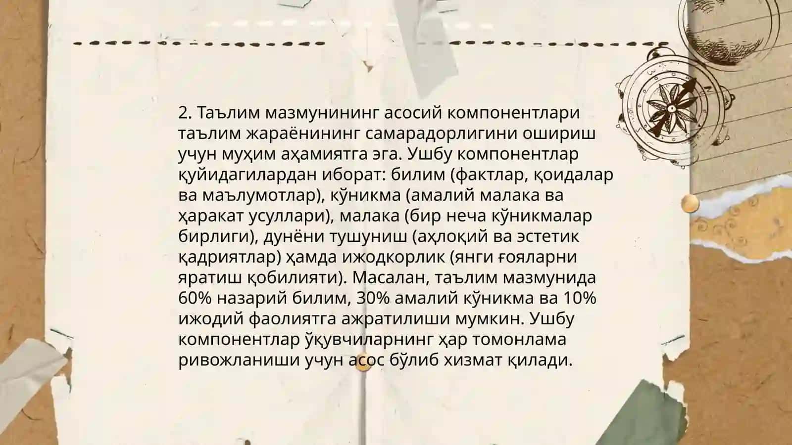 Ta'lim mazmunini belgilash 4