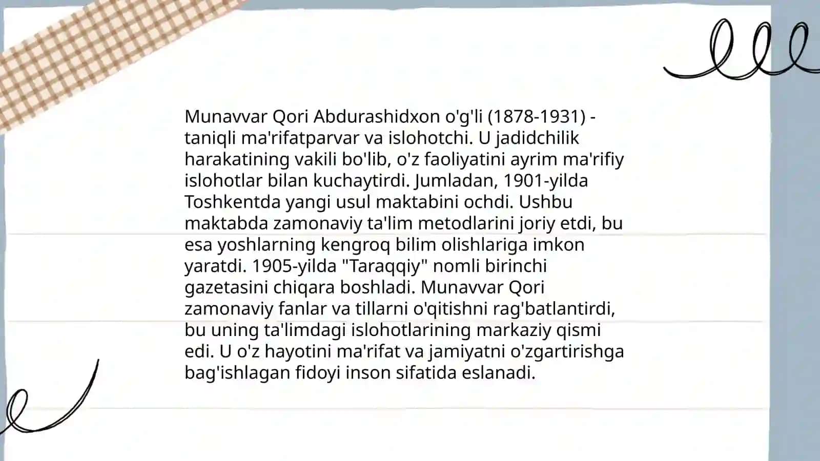 Munavvar Qorining ma'rifiy islohotlari 4