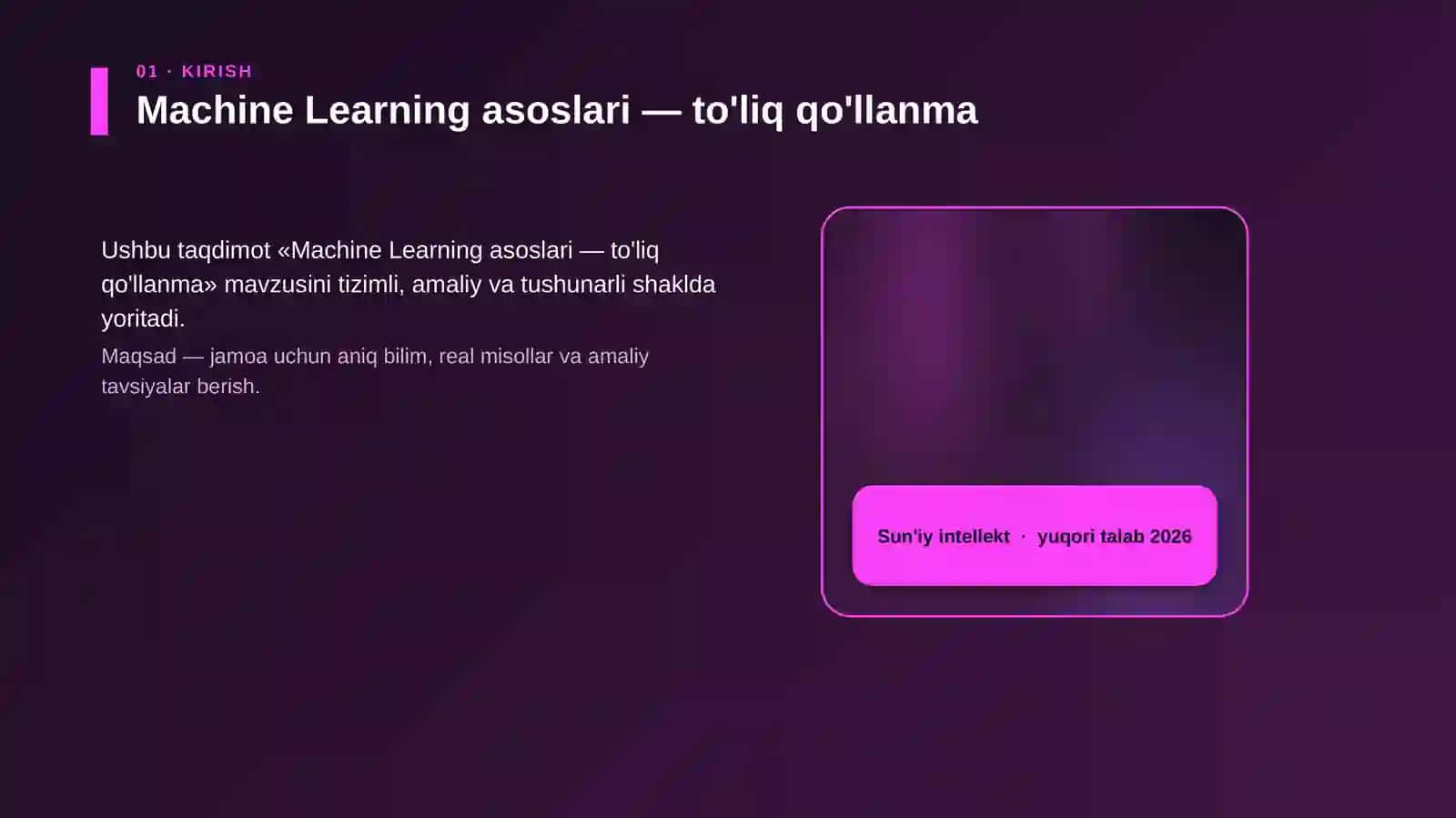 Machine Learning asoslari — to'liq qo'llanma 4