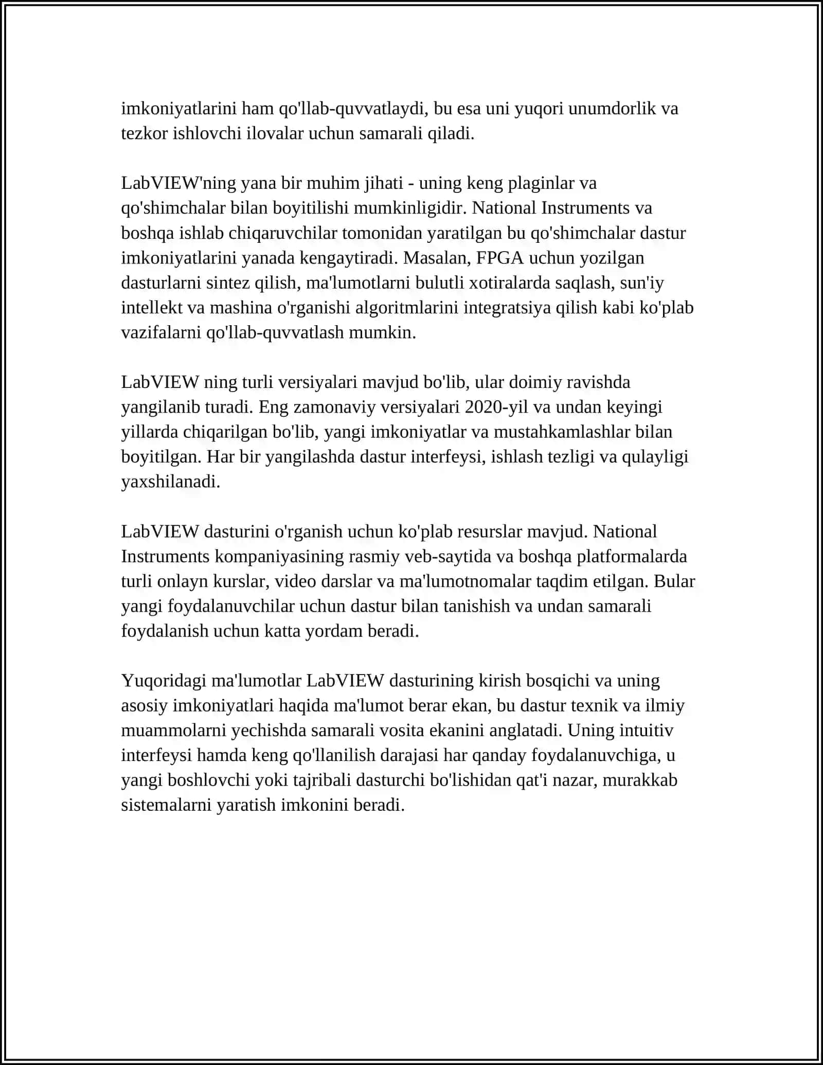 LABVIEW DA QATORLAR 4