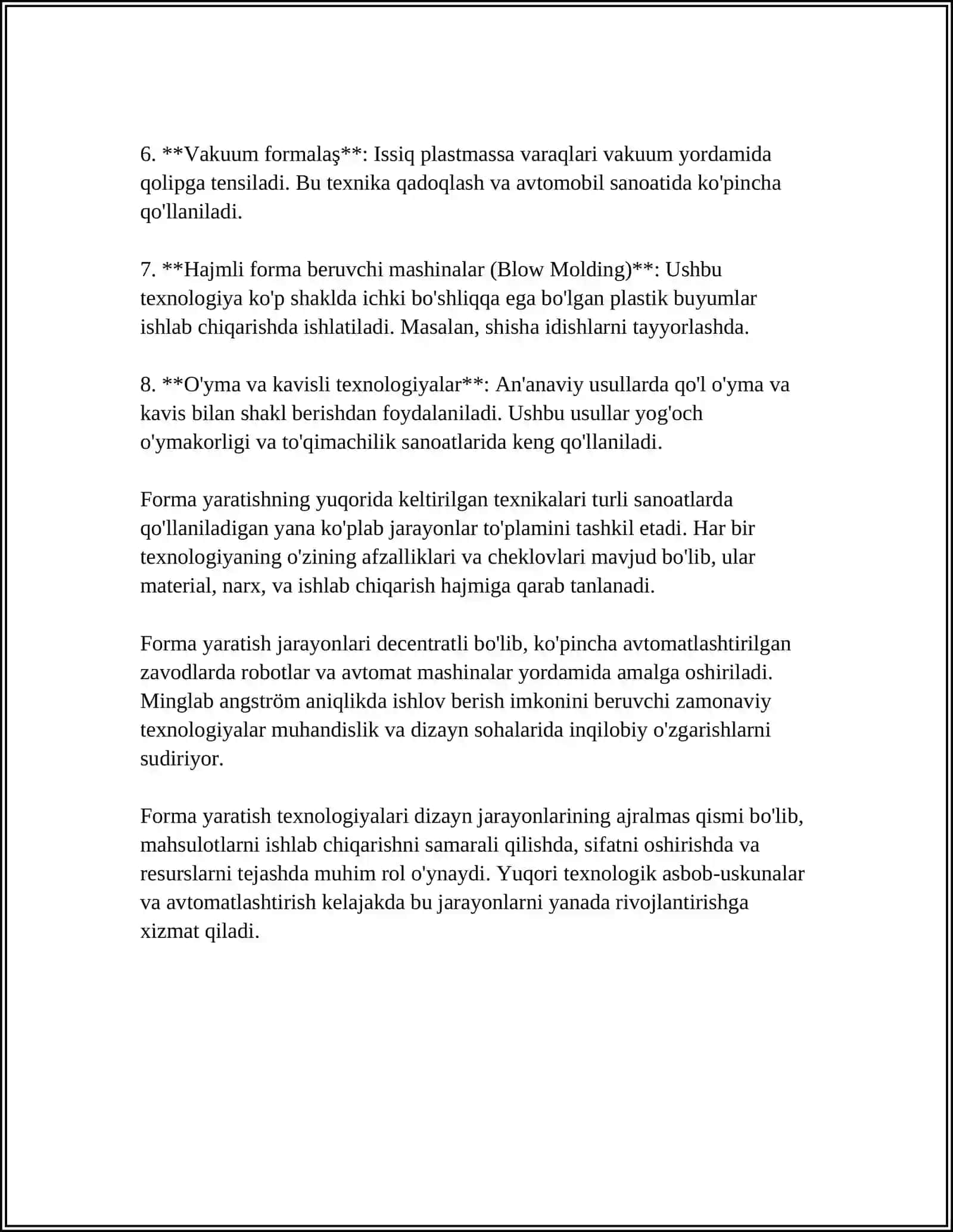 Forma yaratish texnikasi 4