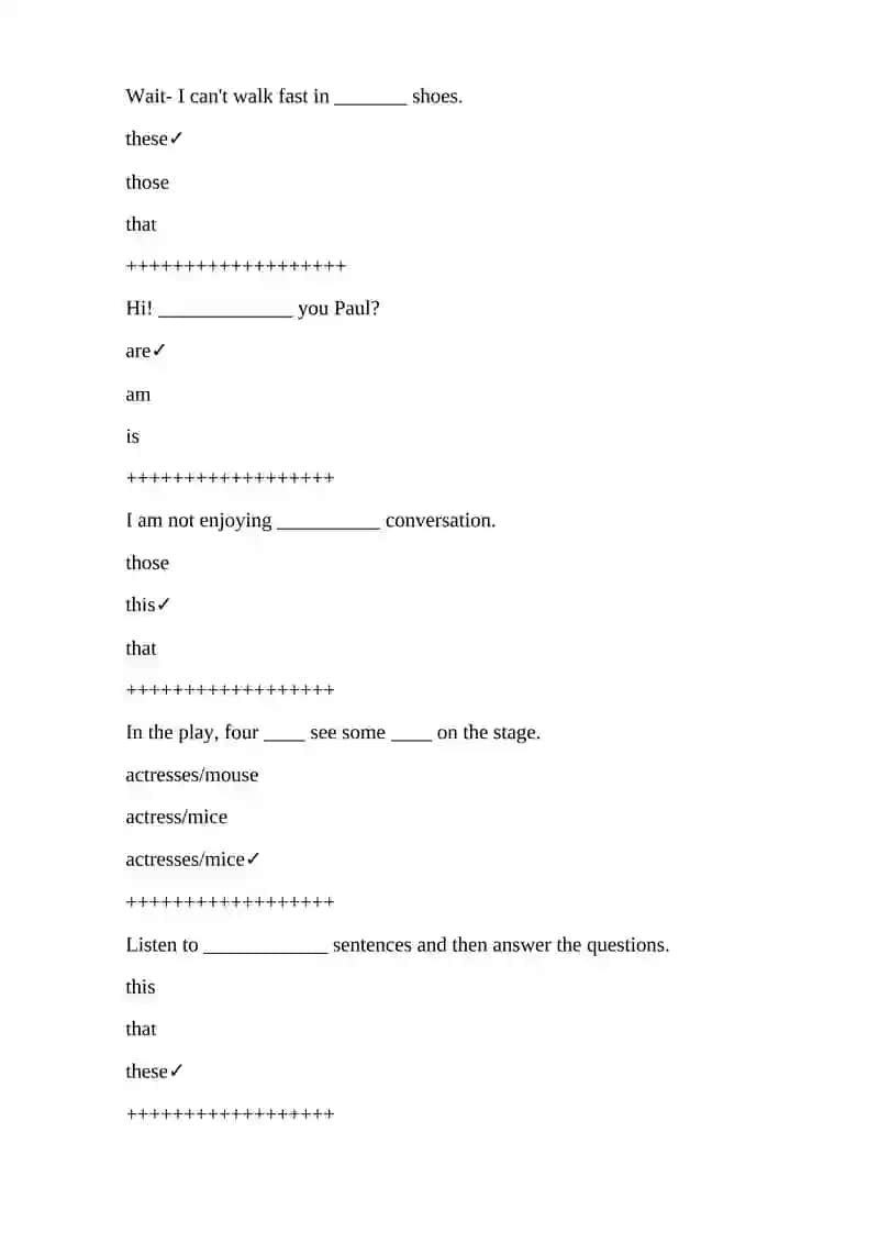 Grammatical exercises 4