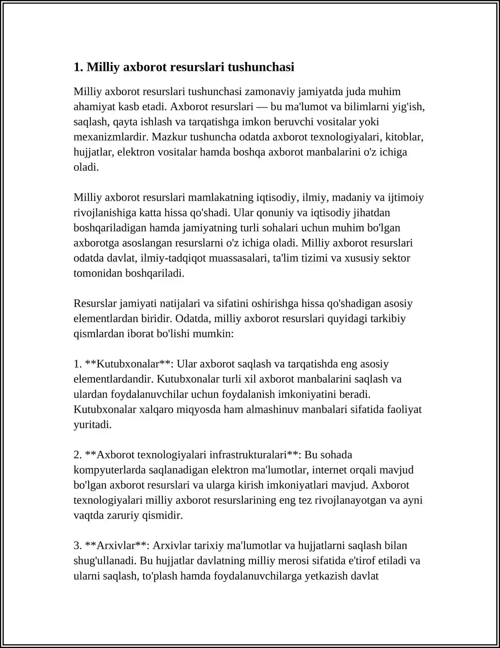 MILLIY AXBOROT RESUSRLARI BILAN ISHLASH 4
