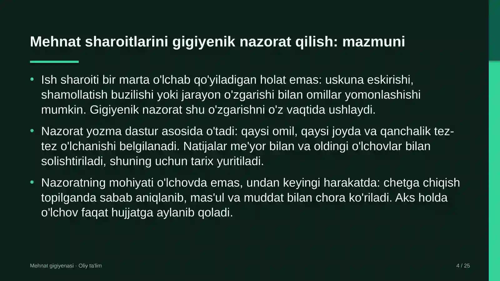 Mehmat gigiyenasi · Oliy ta'lim 4