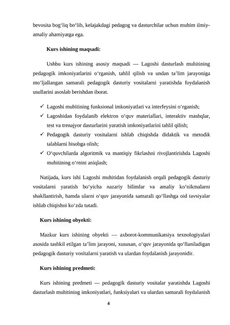 PEDAGOGIK DASTURIY VOSITALAR YARATISHDA LAGOSHI IMKONIYATLARIDAN FOYDALANISH 4