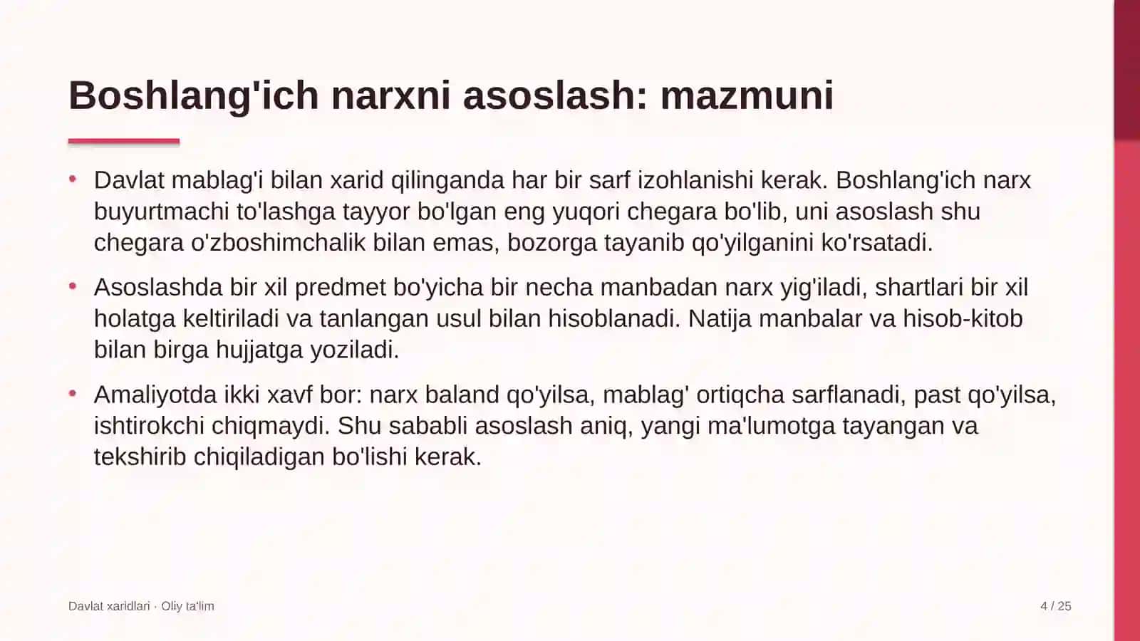 Blogerlik faoliyatida boshlang'ich narxni asoslash 4