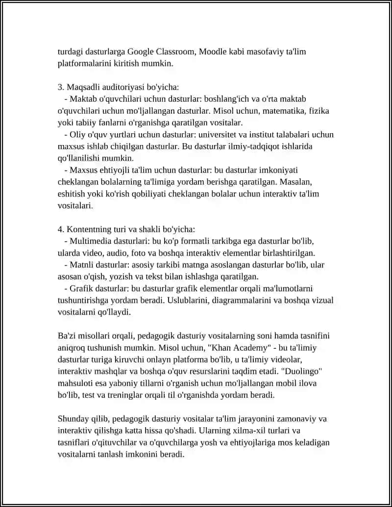 PEDAGOGIK DASTURIY VOSITALAR SHUNCHA VA TASNIFI 4