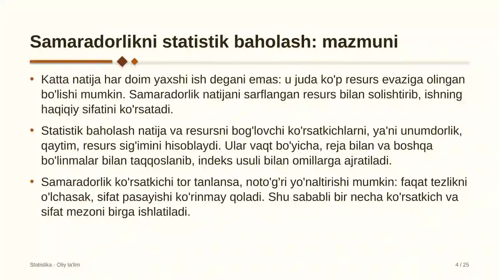 dasturiy ta'minot ishlab chiqish kompaniyalarida samaradorlikni statistik baholash 4918 4