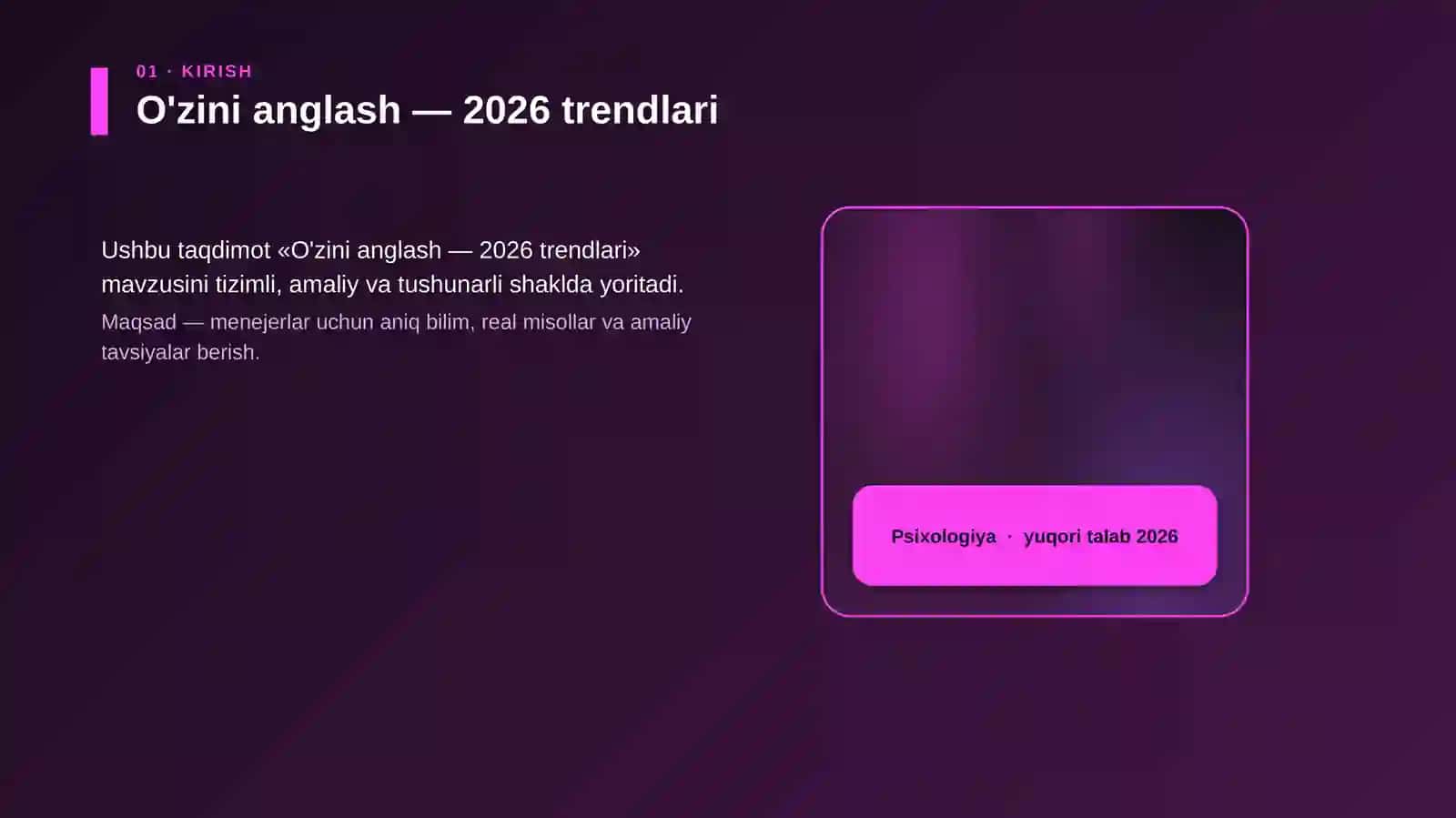 O'zini anglash — 2026 trendlari 4