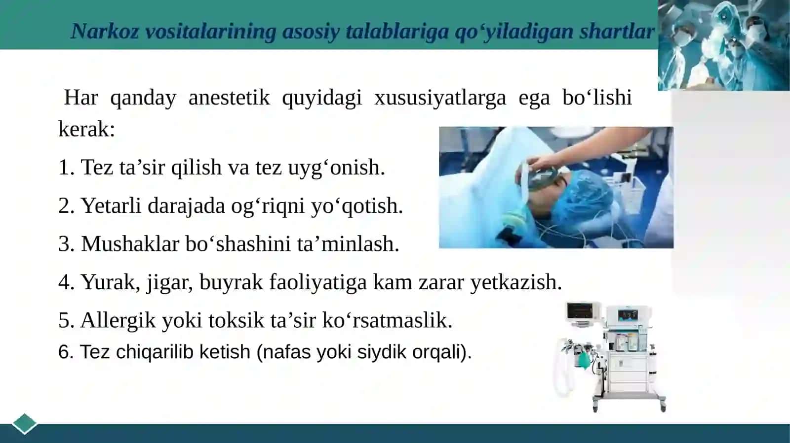 NARKOZ VOSITALARI (ANESTETIKLAR) 4