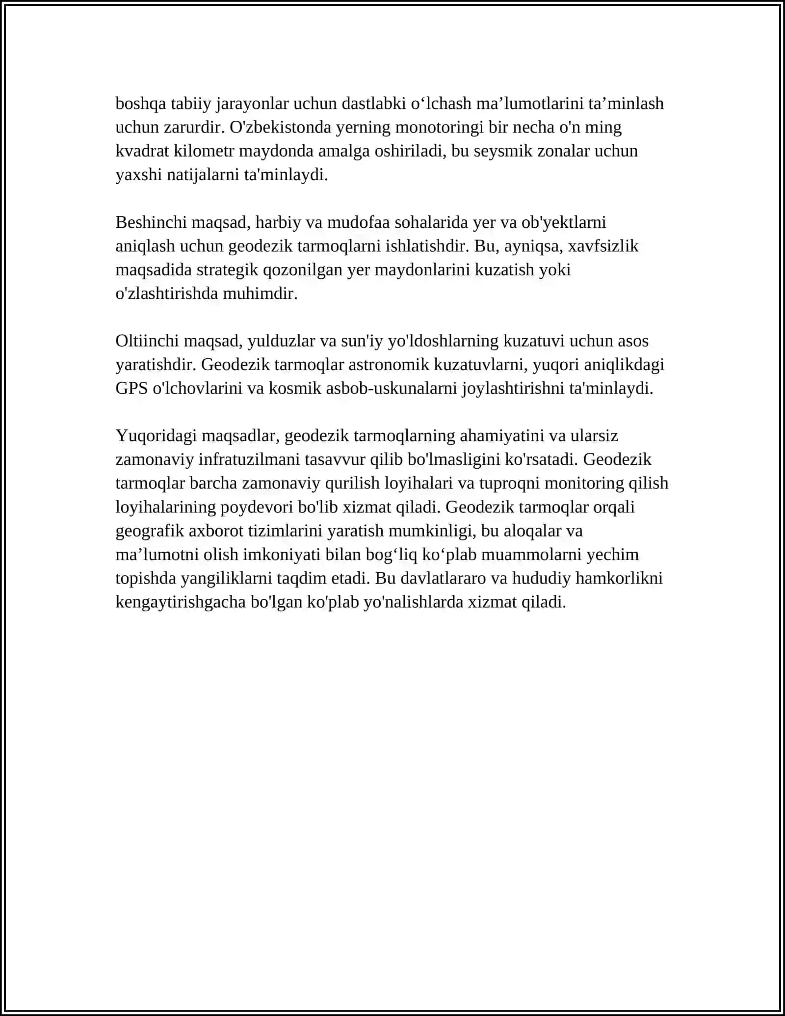 DAVLAT GEODEZIK TO‘RINI BARPO ETISHNING ZICHLIGI 4