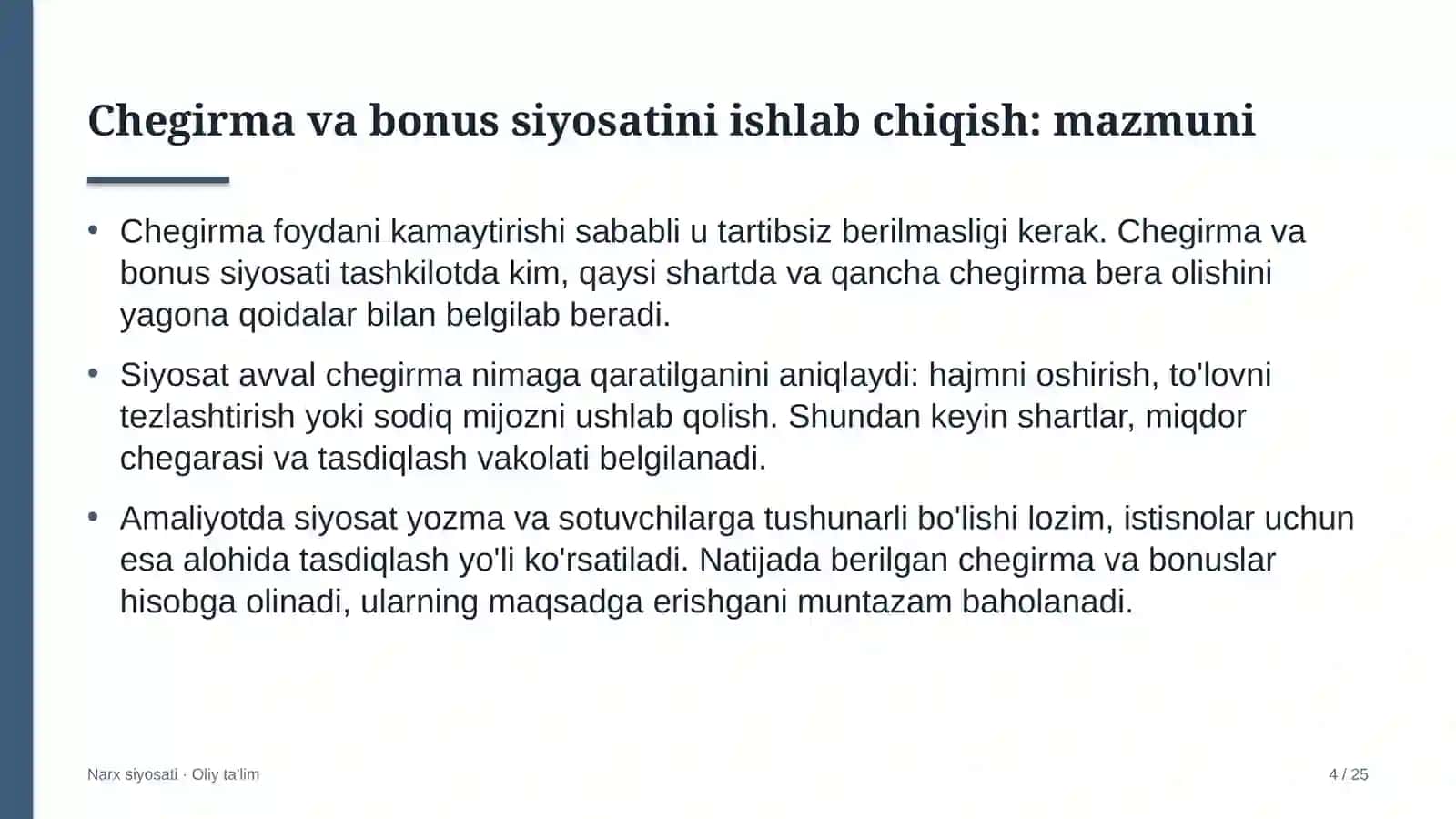 sanoatda chegirma va bonus siyosatini ishlab chiqish 5942 4