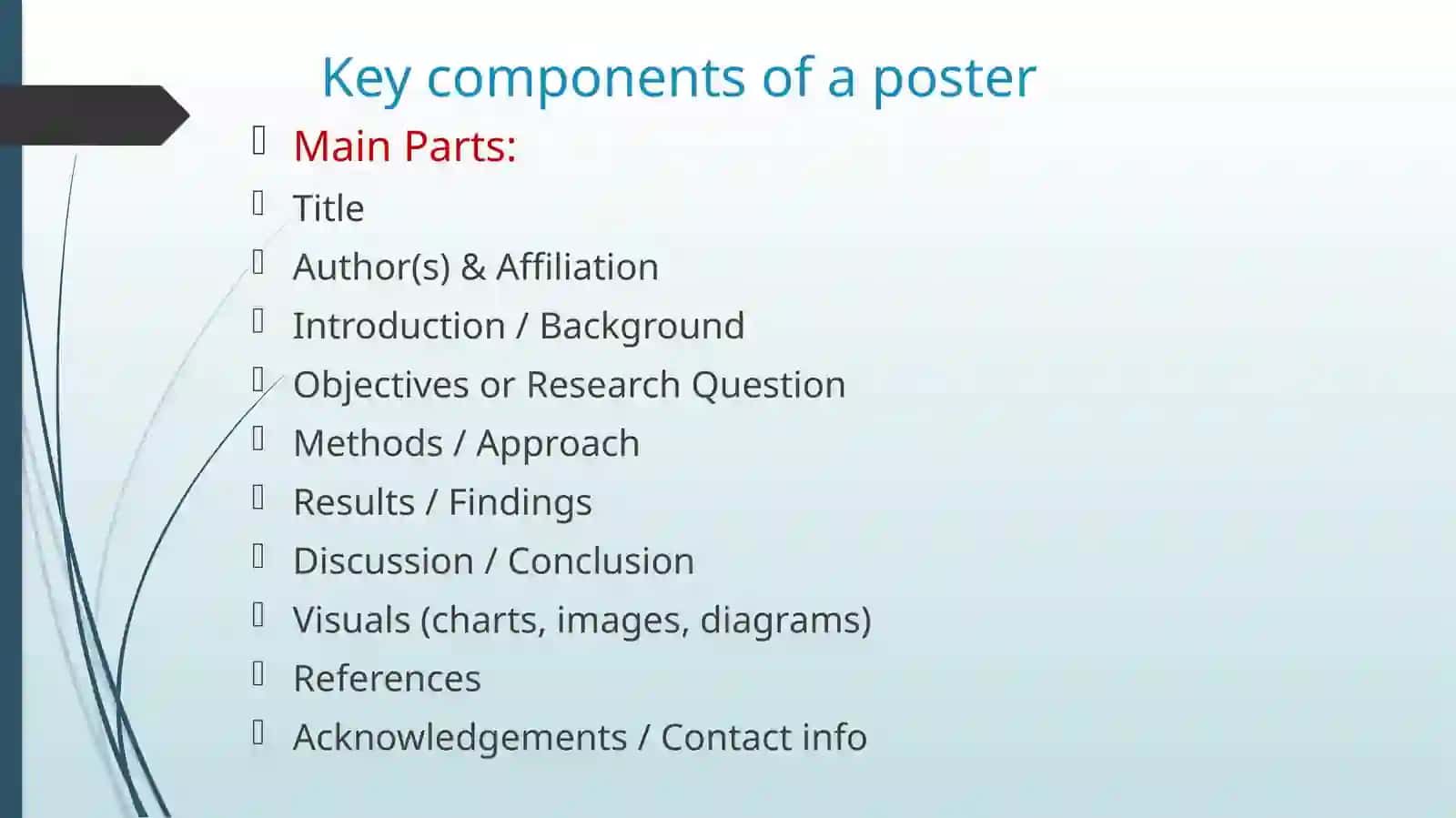 Présentation. Identifying key components of a poster. 4