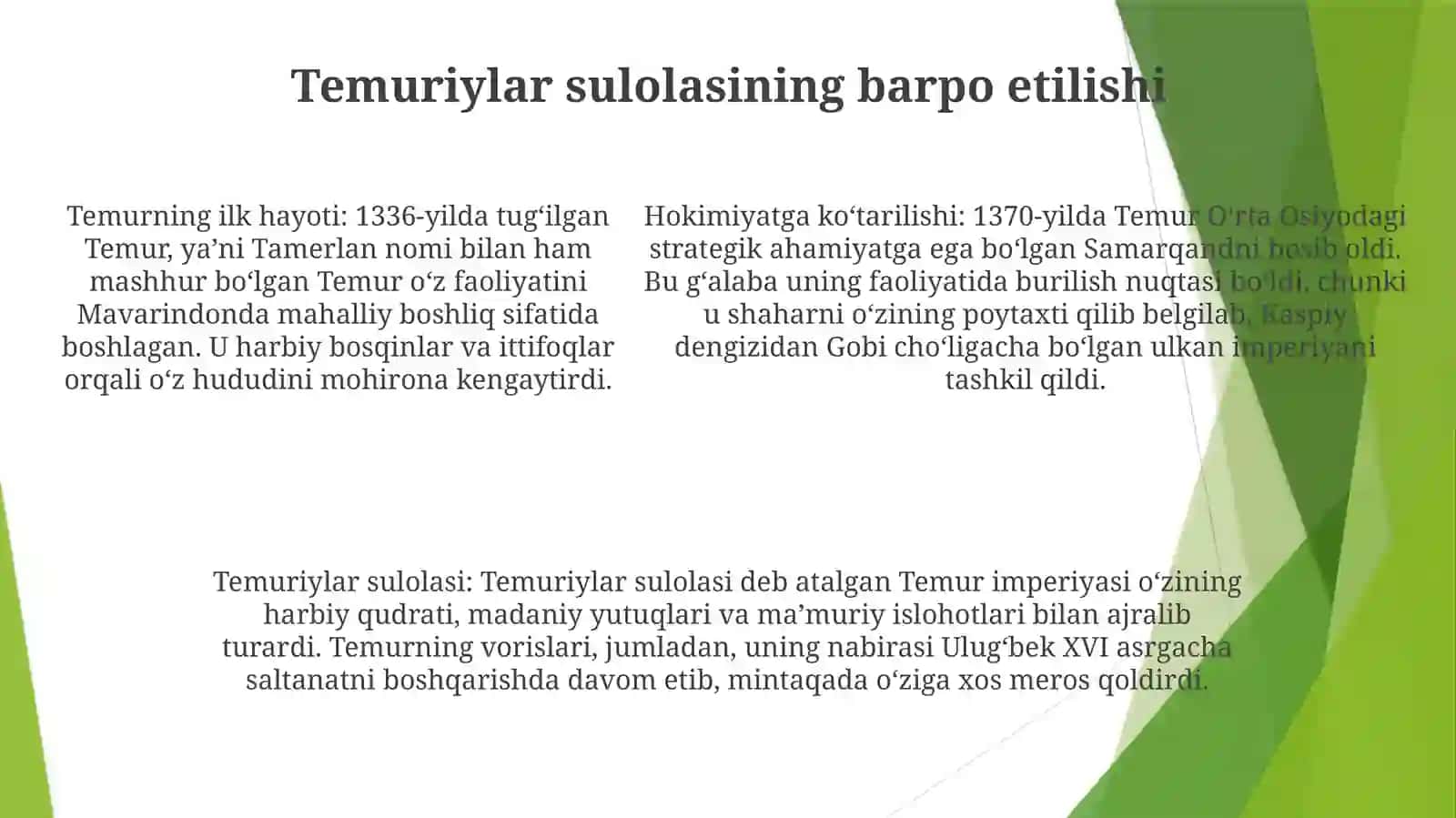 Amir Temur Davlatining Tashkil Topishi 4