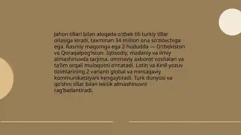 Oʻzbek tilining jahonda tutgan oʻrni 4