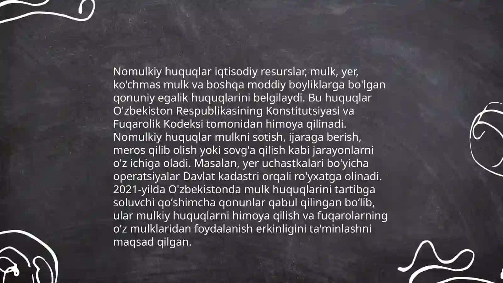 Mulkiy va nomulkiy munosabatlar 4