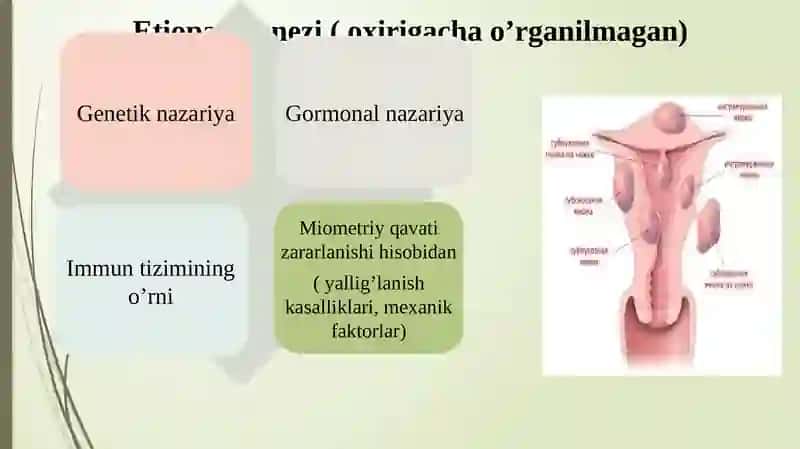 Bachadon miomasi. Endometrioz. 4