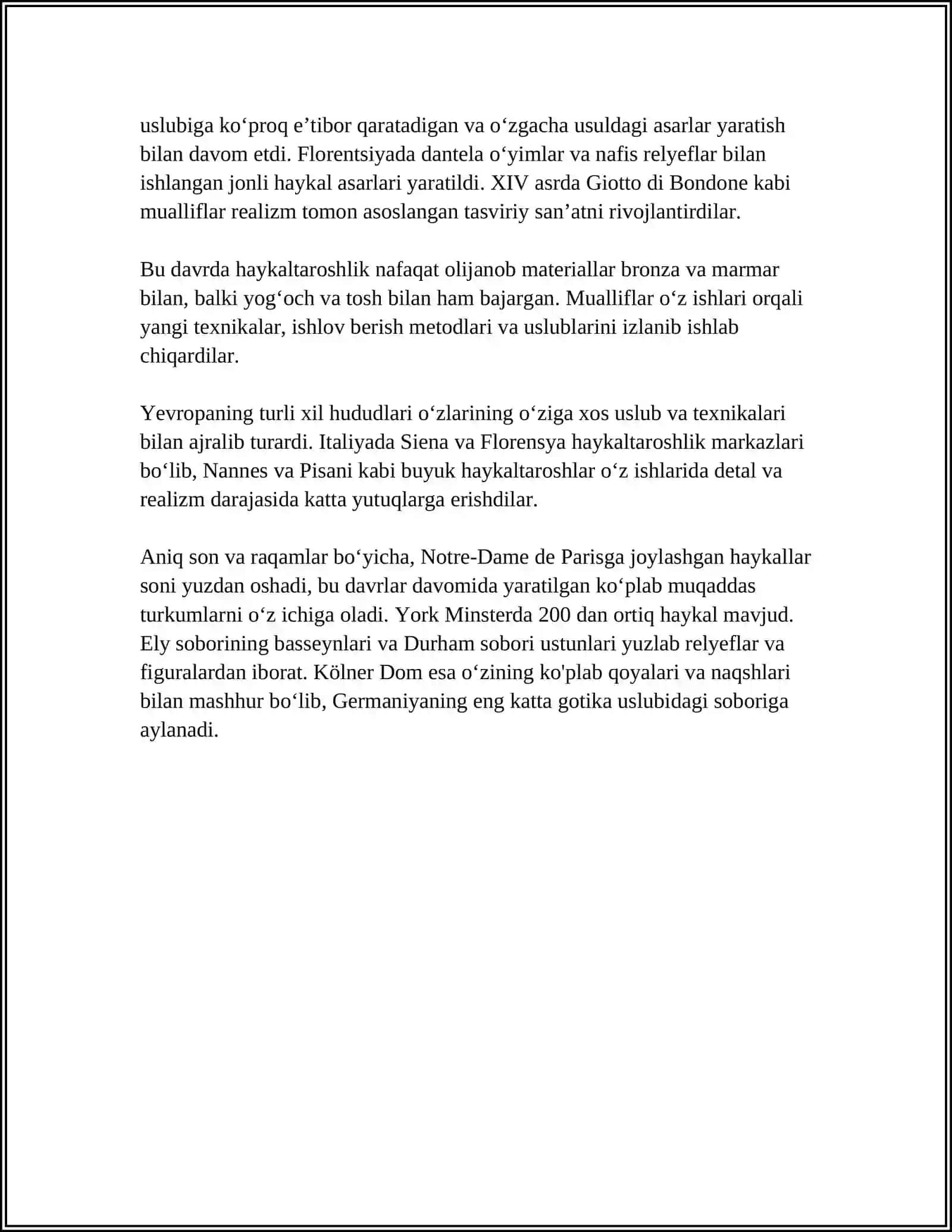 ÒRTA ASRLARDA YEVROPA HAYKALTAROSHLIKI 4